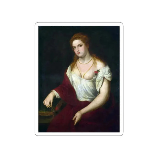 BORDONE, Paris - Portrait of a Young Woman (Artwork) STICKER Vinyl Die-Cut Decal White Die-Cut 2 Inch - The Sticker Space