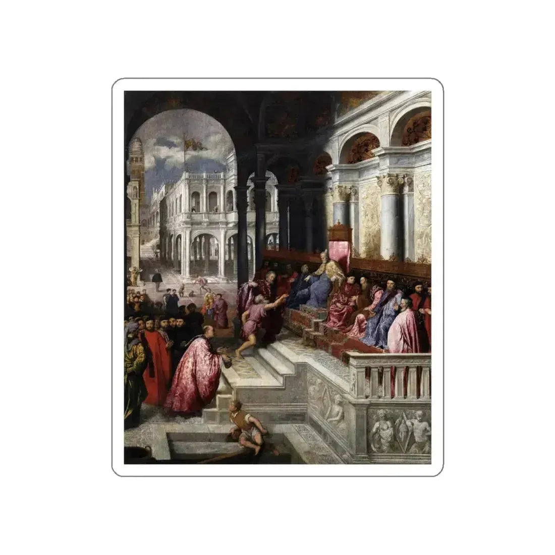 BORDONE, Paris - The Presentation of the Ring (Artwork) STICKER Vinyl Die-Cut Decal White Die-Cut 5 Inch - The Sticker Space