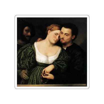 BORDONE, Paris - The Venetian Lovers (Artwork) STICKER Vinyl Die-Cut Decal White Die-Cut 3 Inch - The Sticker Space