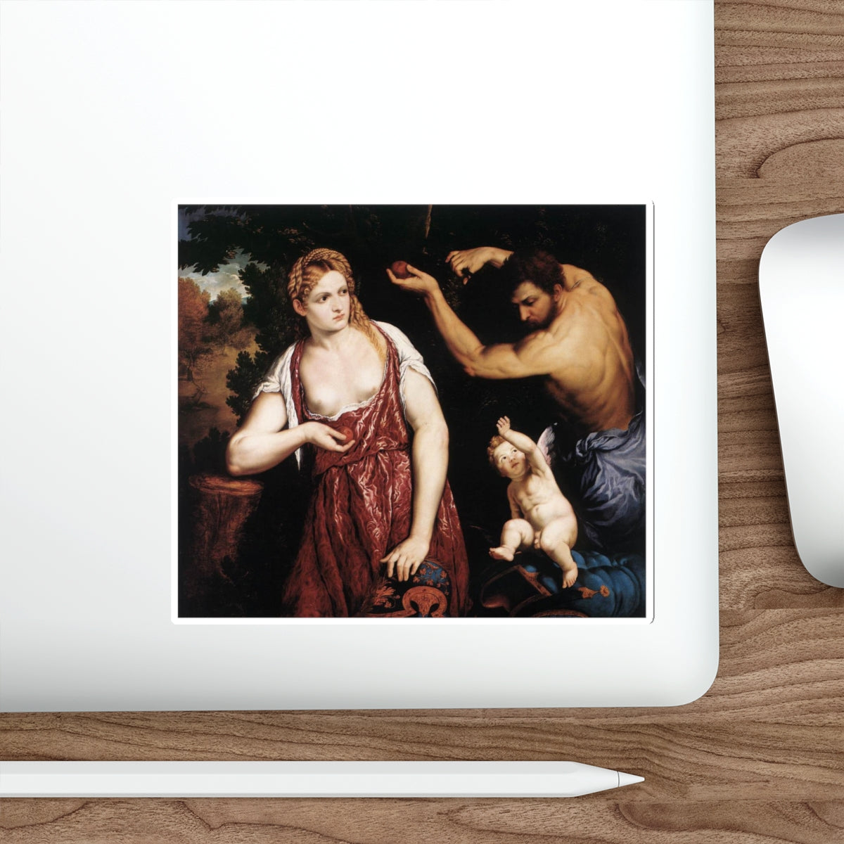 BORDONE, Paris - Venus and Mars with Cupid (Artwork) STICKER Vinyl Die-Cut Decal-The Sticker Space