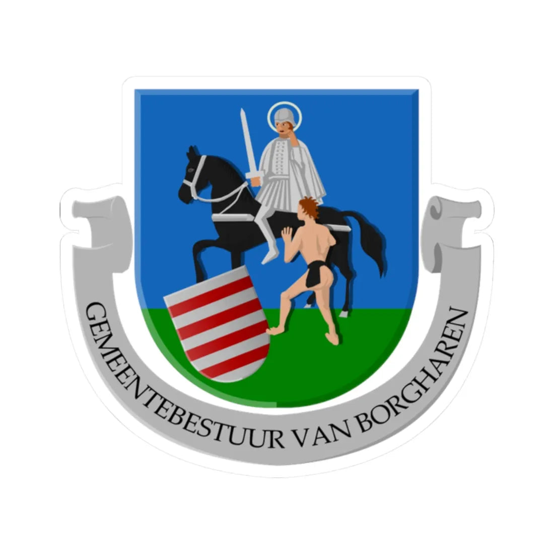 Borgharen wapen (Netherlands) (Coat of Arms) STICKER Vinyl Kiss-Cut Decal 2 Inch White - The Sticker Space