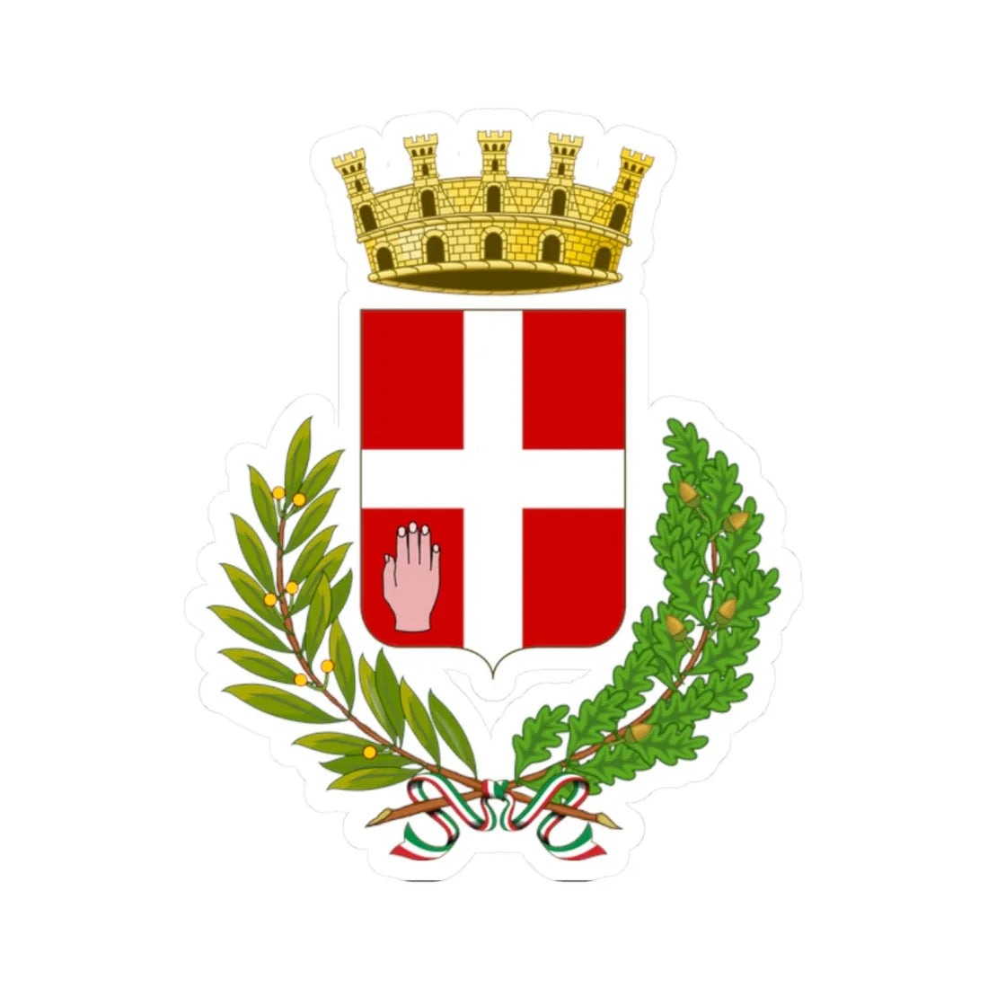 Borgomanero-Stemma (Italy) (Coat of Arms) STICKER Vinyl Kiss-Cut Decal 2 Inch White - The Sticker Space