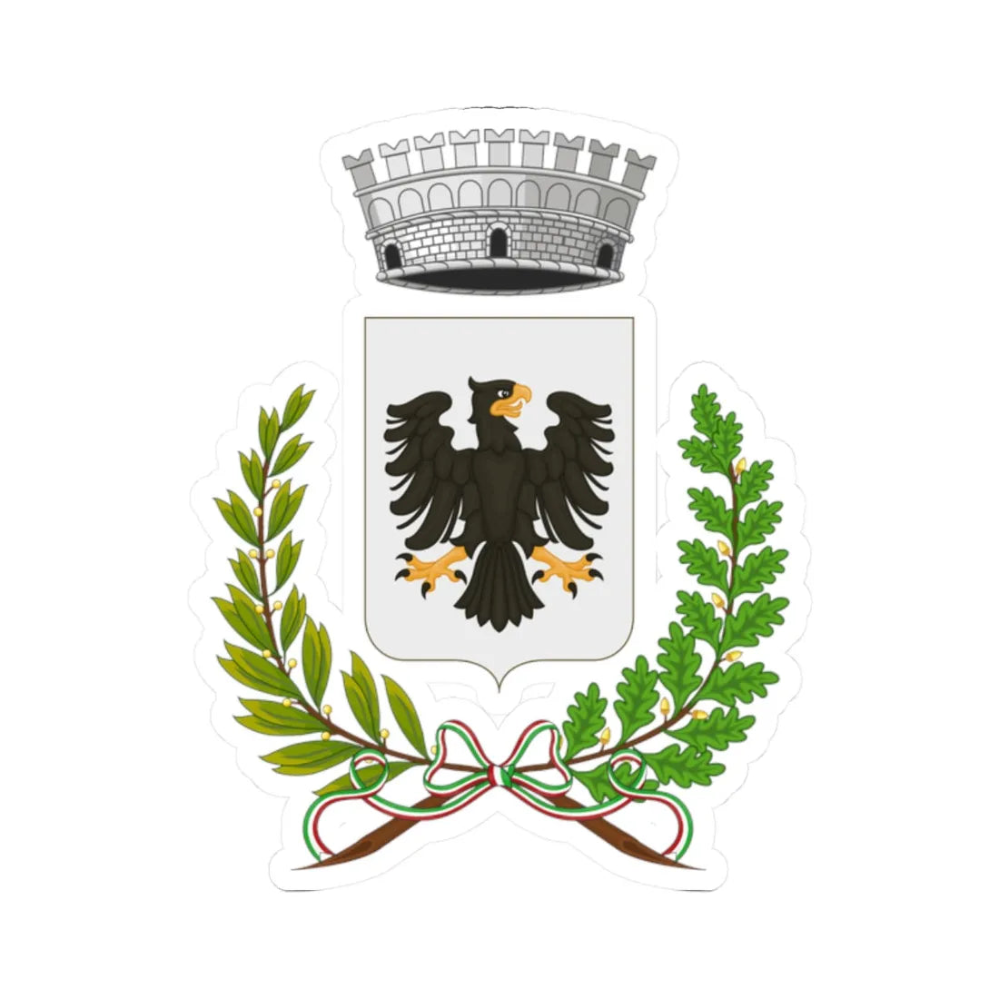 Borgomaro-Stemma (Italy) (Coat of Arms) STICKER Vinyl Kiss-Cut Decal 2 Inch White - The Sticker Space