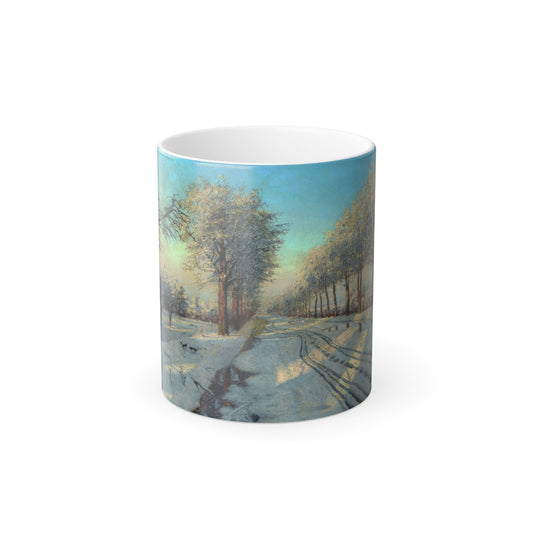 Boris Vasilievich Bessonov (1862-1934) Winter Sunset - oil on canvas - Color Changing Mug 11oz-11oz-The Sticker Space