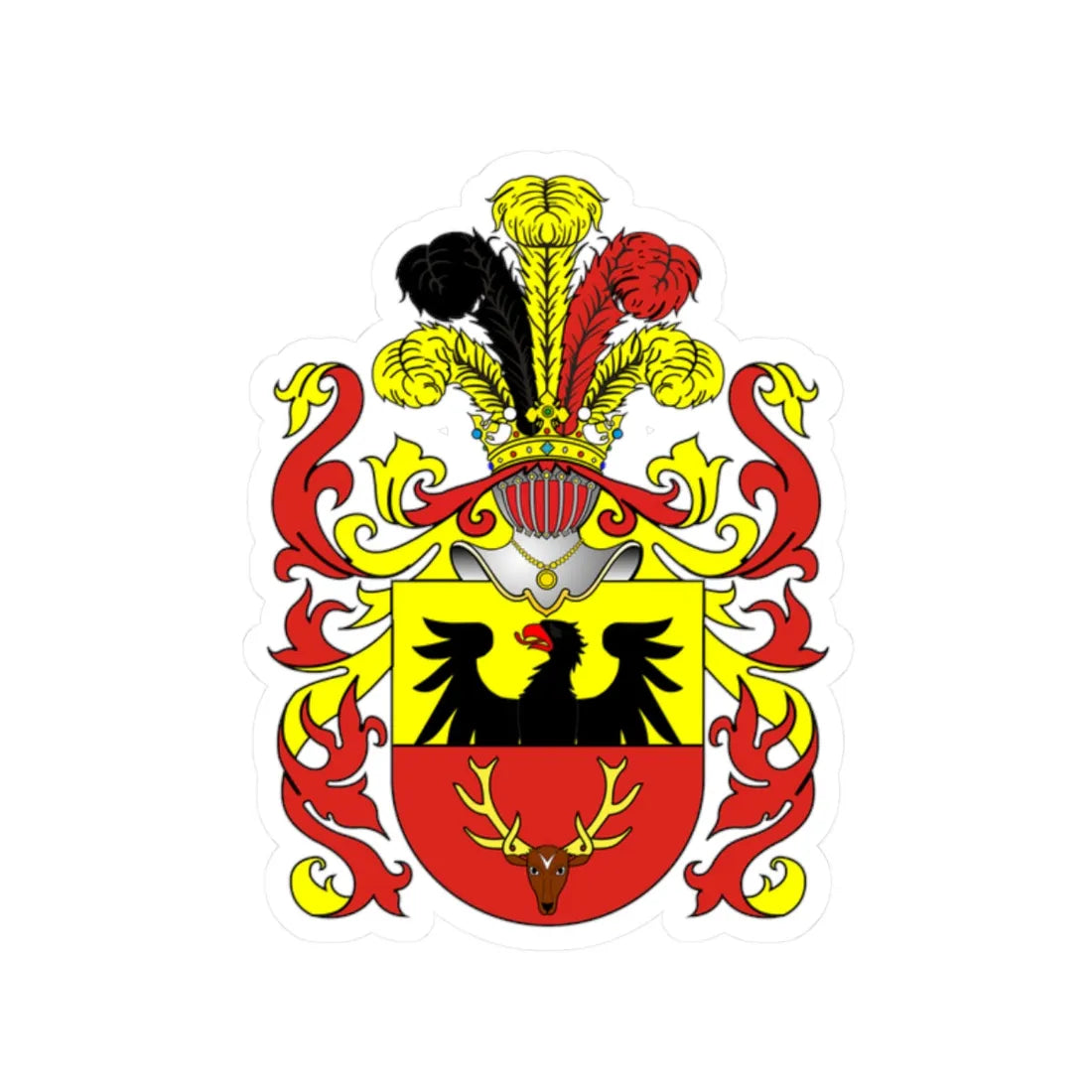 Borkiewicz POL COA (Poland) (Coat of Arms) STICKER Vinyl Kiss-Cut Decal 2 Inch White - The Sticker Space