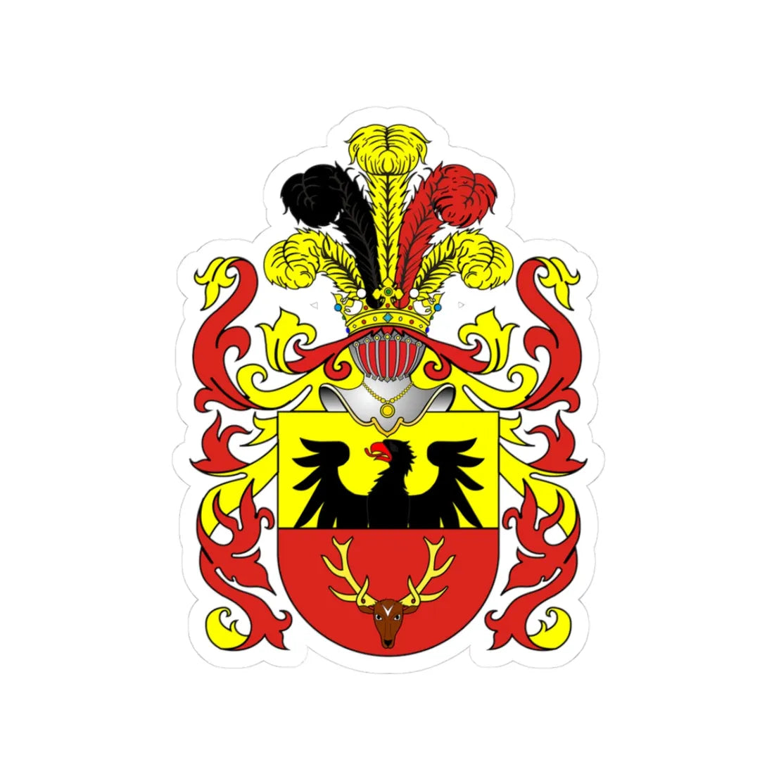 Borkiewicz POL COA (Poland) (Coat of Arms) STICKER Vinyl Kiss-Cut Decal 3 Inch White - The Sticker Space