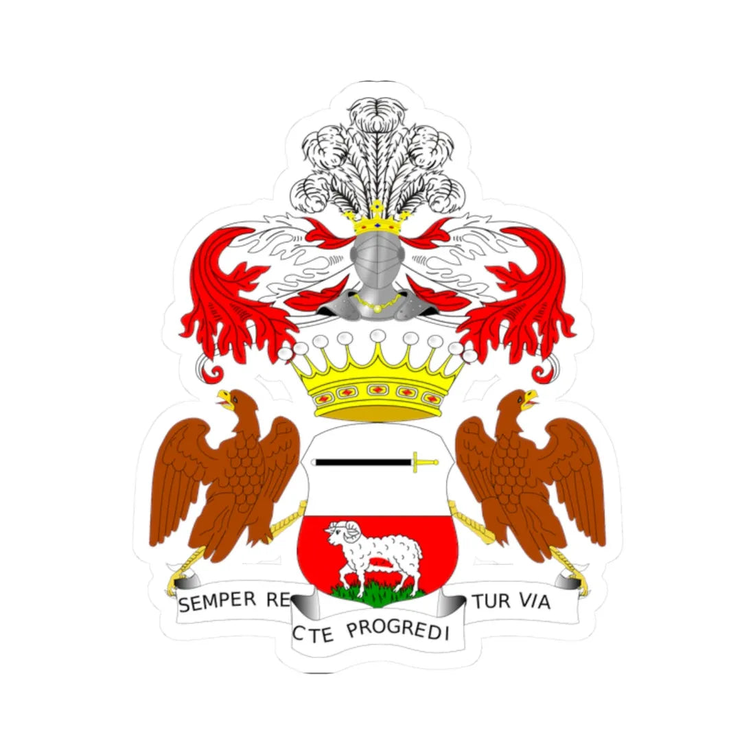 Borkowski Hrabia POL COA (Poland) (Coat of Arms) STICKER Vinyl Kiss-Cut Decal 2 Inch White - The Sticker Space