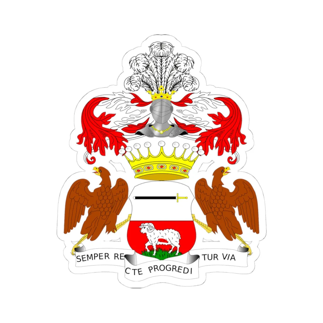 Borkowski Hrabia POL COA (Poland) (Coat of Arms) STICKER Vinyl Kiss-Cut Decal 4 Inch White - The Sticker Space