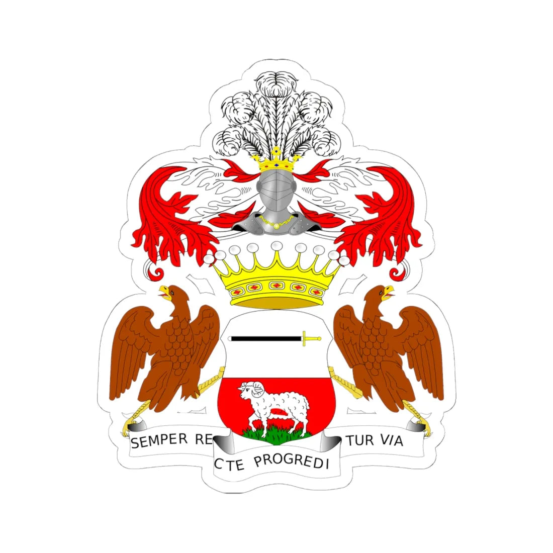 Borkowski Hrabia POL COA (Poland) (Coat of Arms) STICKER Vinyl Kiss-Cut Decal 6 Inch White - The Sticker Space
