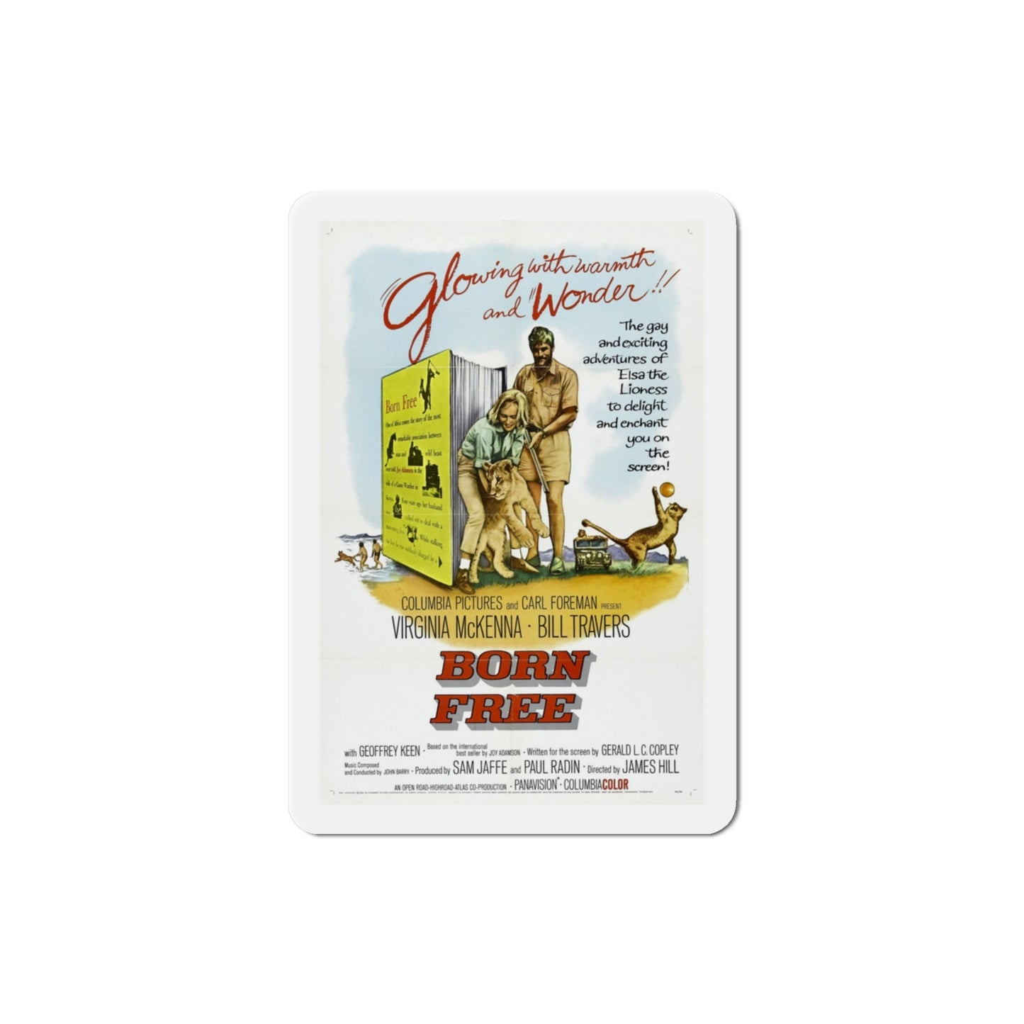 Born Free 1966 Movie Poster Die-Cut Magnet-3 Inch-The Sticker Space