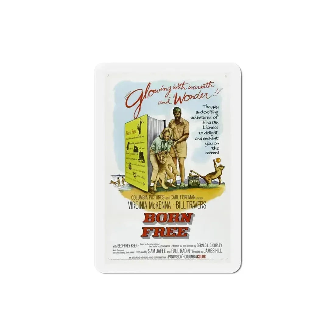 Born Free 1966 Movie Poster Refrigerator Magnet 3 Inch - The Sticker Space