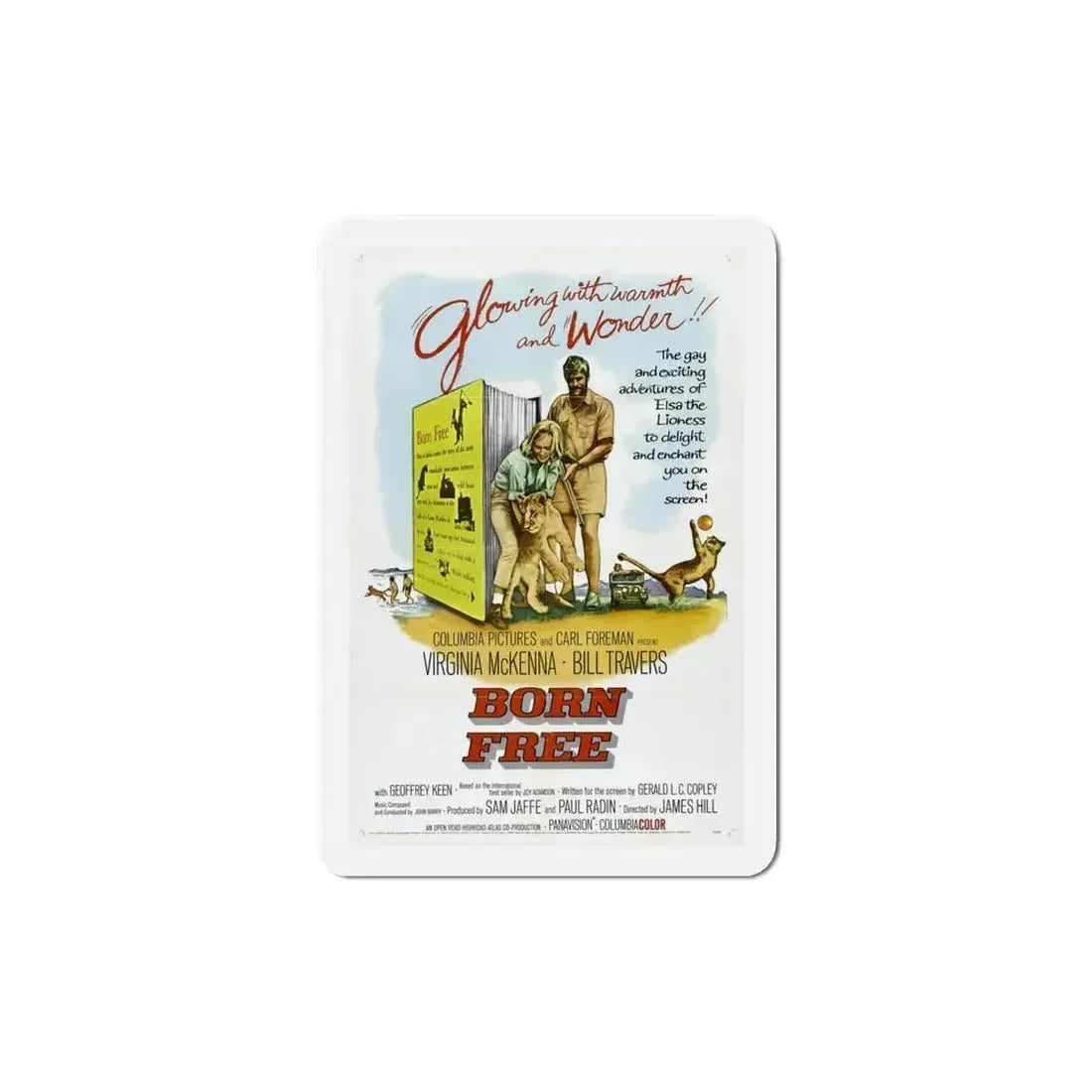Born Free 1966 Movie Poster Refrigerator Magnet 5 Inch - The Sticker Space