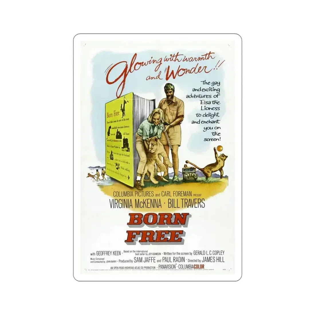 Born Free 1966 Movie Poster STICKER Vinyl Die-Cut Decal 6 Inch - The Sticker Space