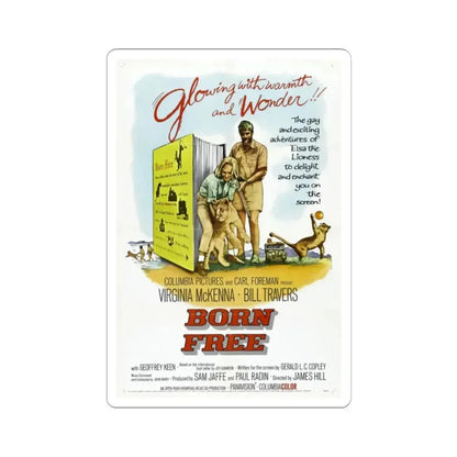 Born Free 1966 Movie Poster - STICKER Vinyl Kiss-Cut Decal 2 Inch White - The Sticker Space