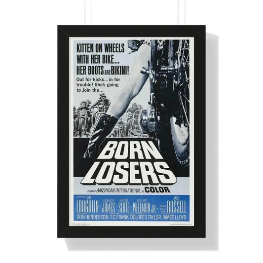 BORN LOSERS 1967 - Framed Movie Poster 16″ x 24″ Black - The Sticker Space