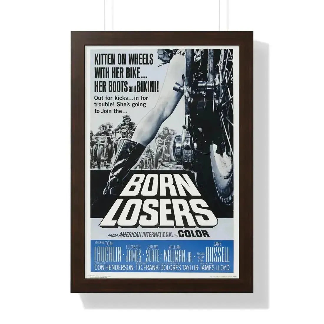 BORN LOSERS 1967 - Framed Movie Poster 16″ x 24″ Walnut - The Sticker Space