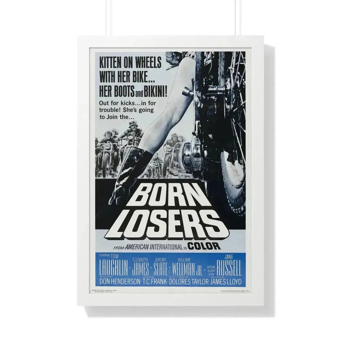 BORN LOSERS 1967 - Framed Movie Poster 20" x 30" White - The Sticker Space