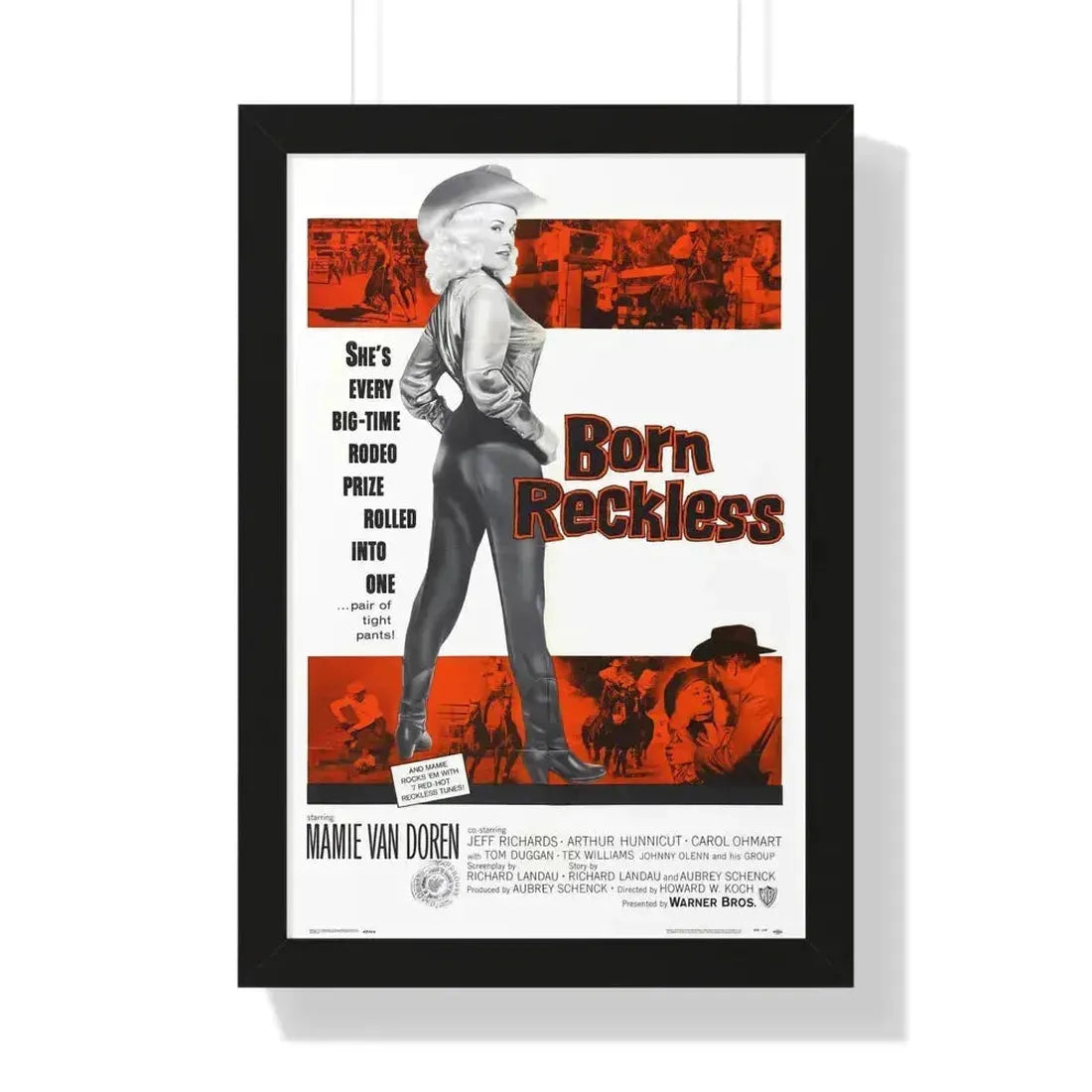 BORN RECKLESS 1958 - Framed Movie Poster 16″ x 24″ Black - The Sticker Space