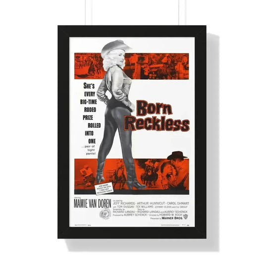 BORN RECKLESS 1958 - Framed Movie Poster 16″ x 24″ Black - The Sticker Space