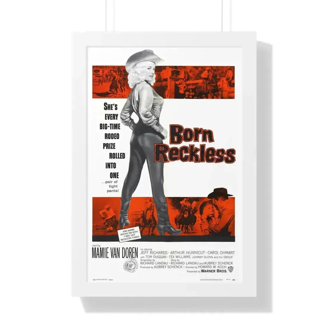 BORN RECKLESS 1958 - Framed Movie Poster 16″ x 24″ White - The Sticker Space
