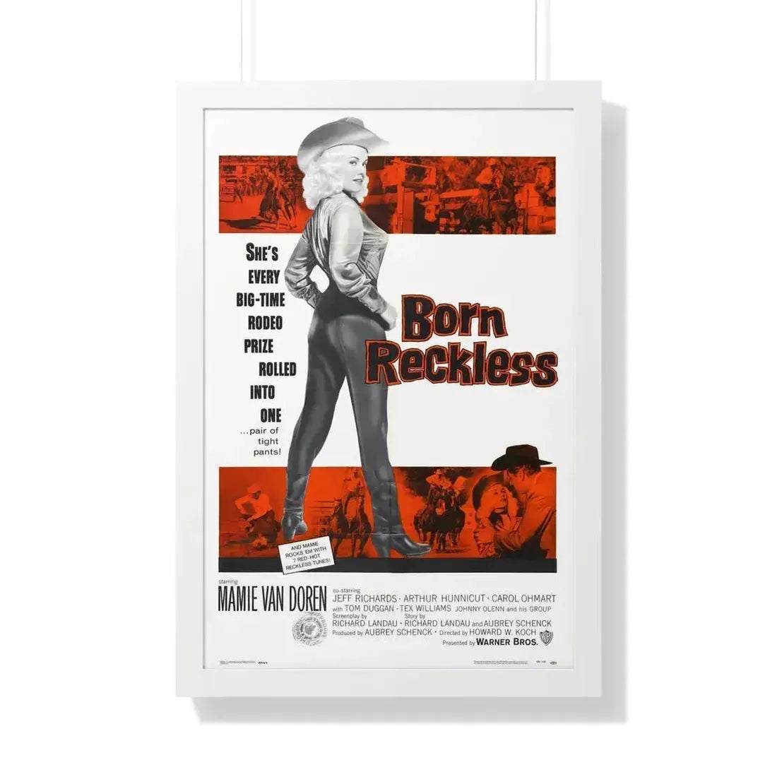 BORN RECKLESS 1958 - Framed Movie Poster 20" x 30" White - The Sticker Space