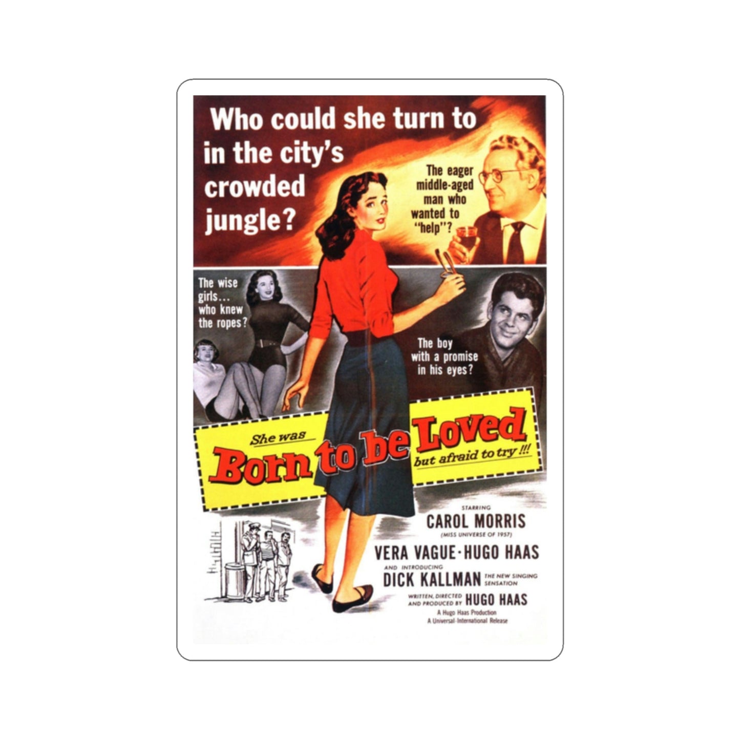 Born to Be Loved 1959 Movie Poster STICKER Vinyl Die-Cut Decal-2 Inch-The Sticker Space