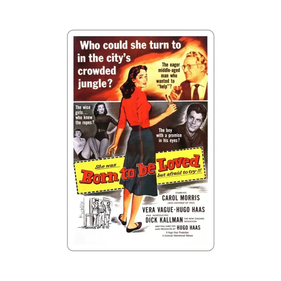 Born to Be Loved 1959 Movie Poster STICKER Vinyl Die-Cut Decal 3 Inch - The Sticker Space