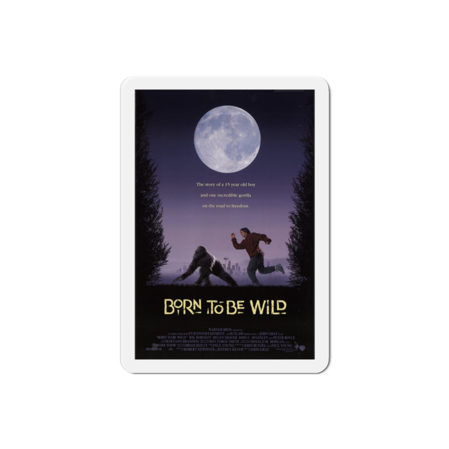 Born To Be Wild 1995 Movie Poster Die-Cut Magnet-2" x 2"-The Sticker Space