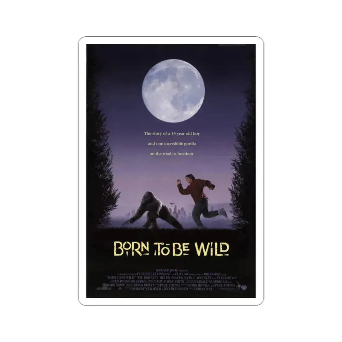 Born To Be Wild 1995 Movie Poster STICKER Vinyl Die-Cut Decal 2 Inch - The Sticker Space