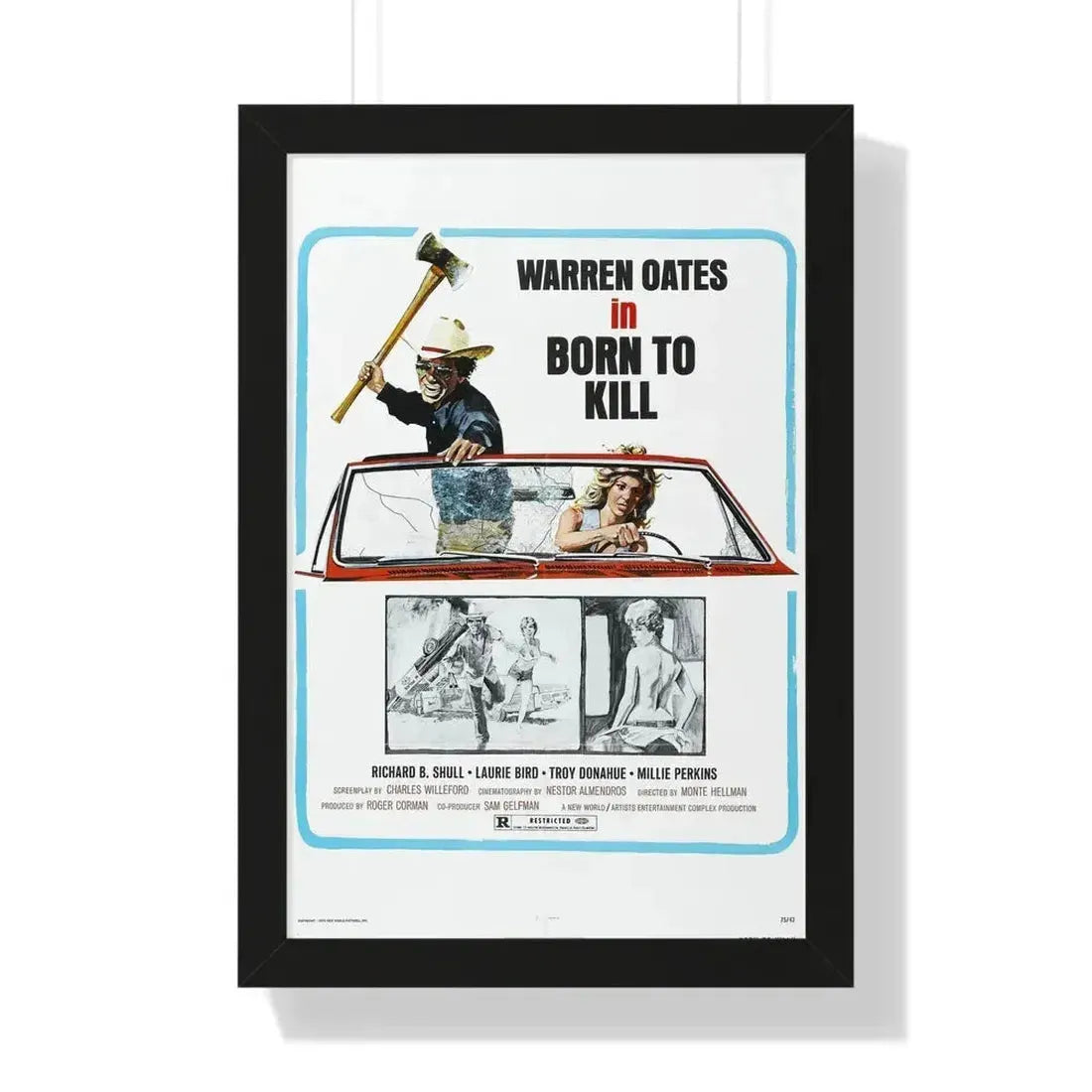 BORN TO KILL 1974 - Framed Movie Poster 16″ x 24″ Black - The Sticker Space