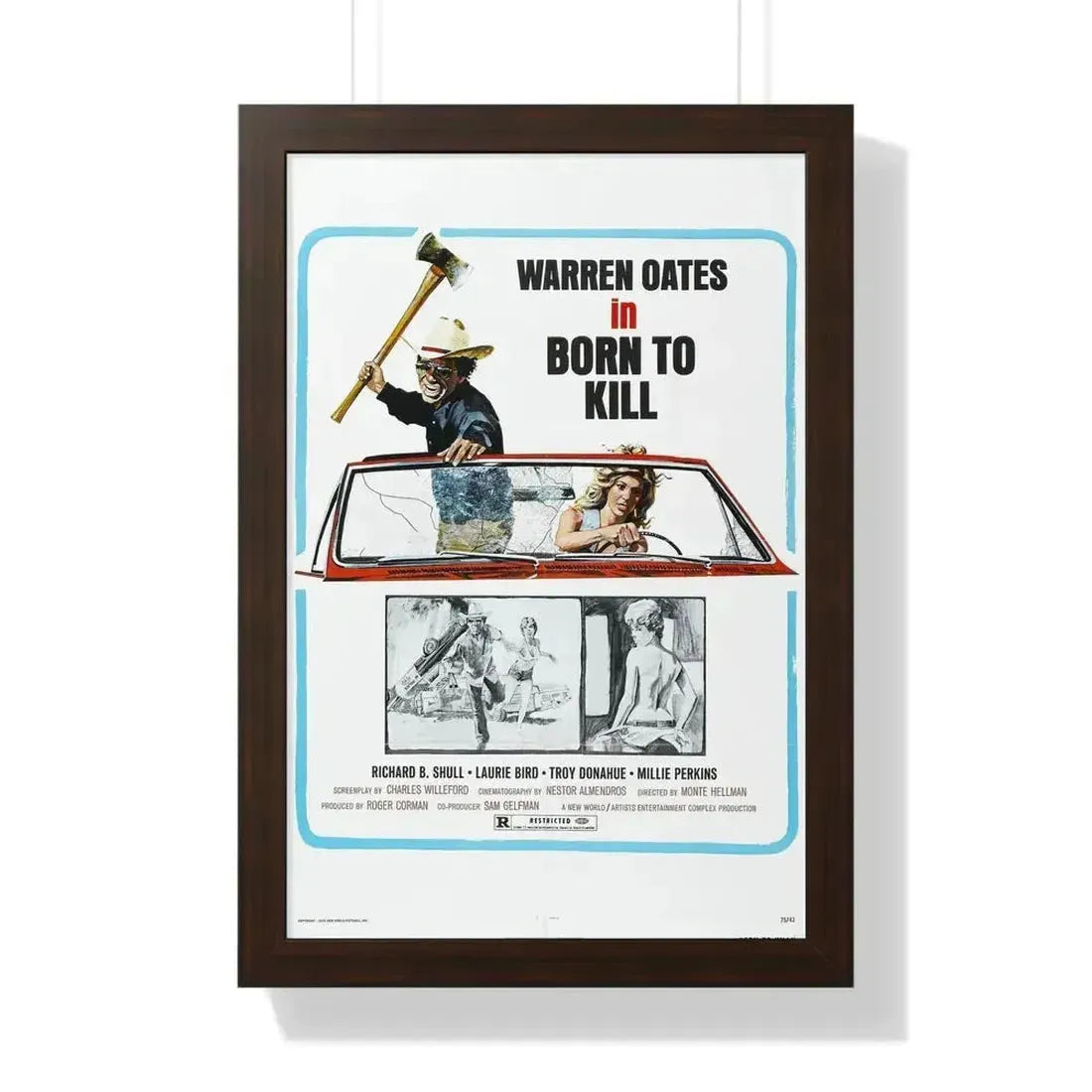 BORN TO KILL 1974 - Framed Movie Poster 16″ x 24″ Walnut - The Sticker Space