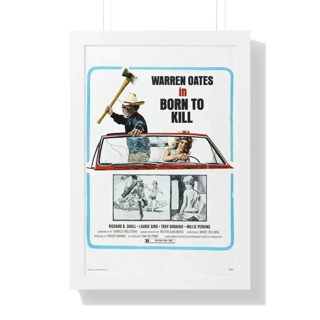 BORN TO KILL 1974 - Framed Movie Poster 16″ x 24″ White - The Sticker Space