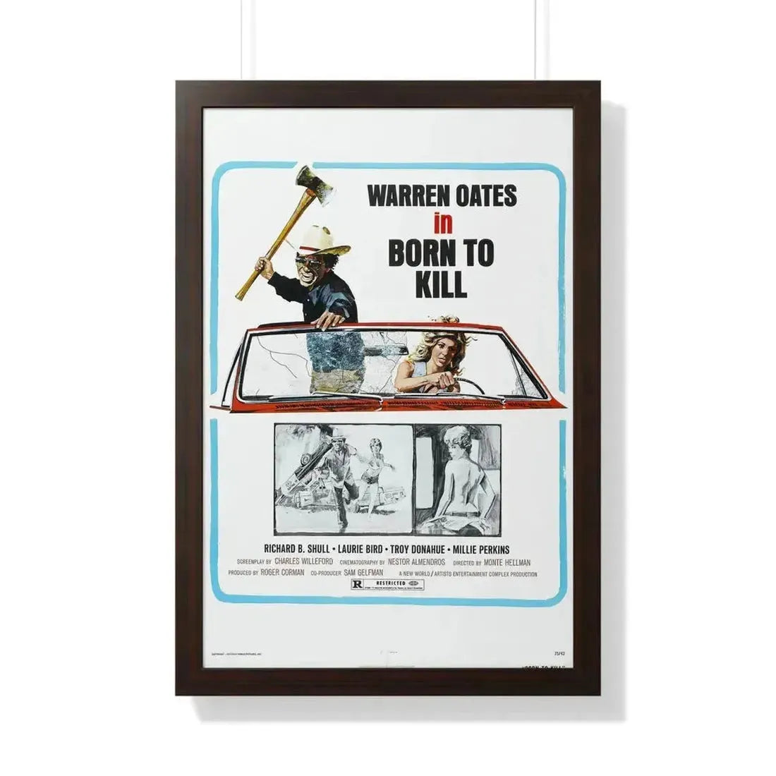 BORN TO KILL 1974 - Framed Movie Poster 20" x 30" Walnut - The Sticker Space