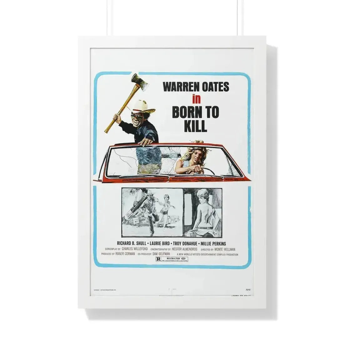 BORN TO KILL 1974 - Framed Movie Poster 20" x 30" White - The Sticker Space
