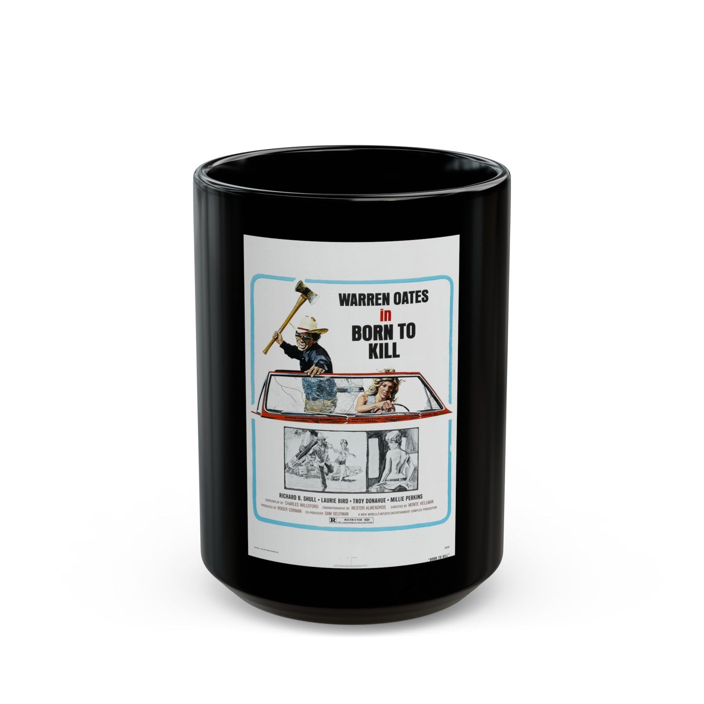 BORN TO KILL 1974 Movie Poster - Black Coffee Mug-15oz-The Sticker Space