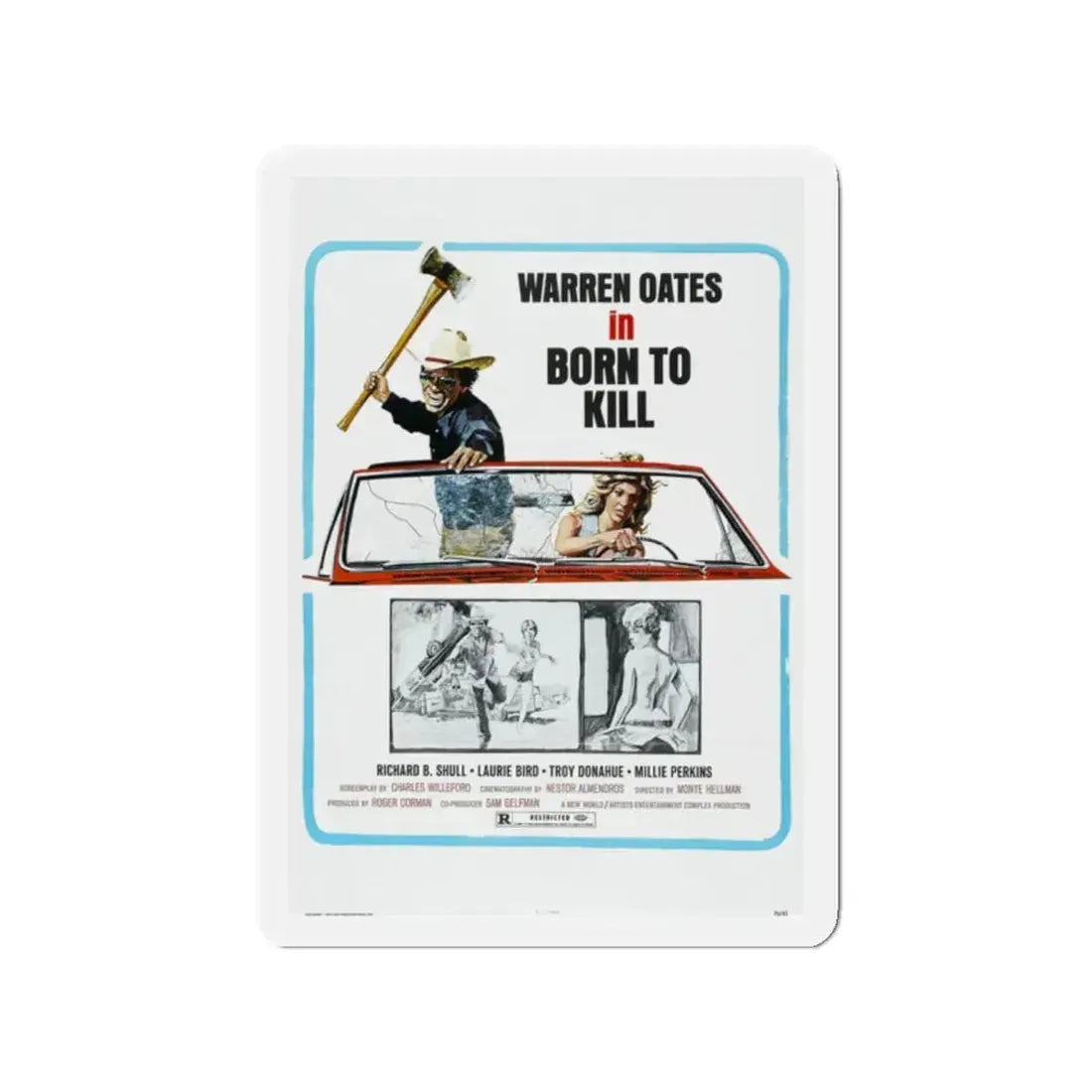 BORN TO KILL 1974 Movie Poster - Refrigerator Magnet 2 Inch - The Sticker Space