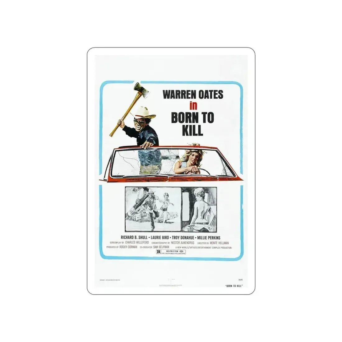 BORN TO KILL 1974 Movie Poster STICKER Vinyl Die-Cut Decal 6 Inch - The Sticker Space
