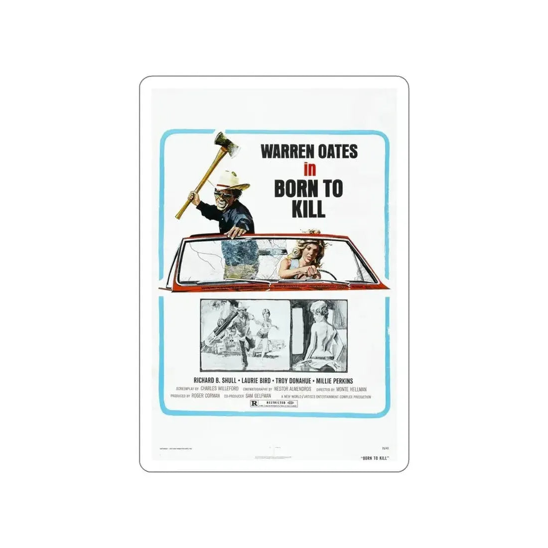 BORN TO KILL 1974 Movie Poster STICKER Vinyl Die-Cut Decal - The Sticker Space