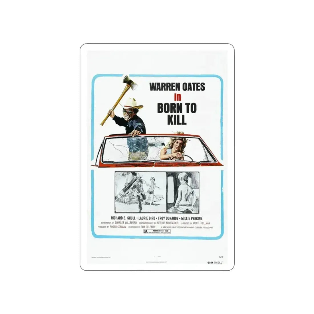 BORN TO KILL 1974 Movie Poster STICKER Vinyl Die-Cut Decal - The Sticker Space