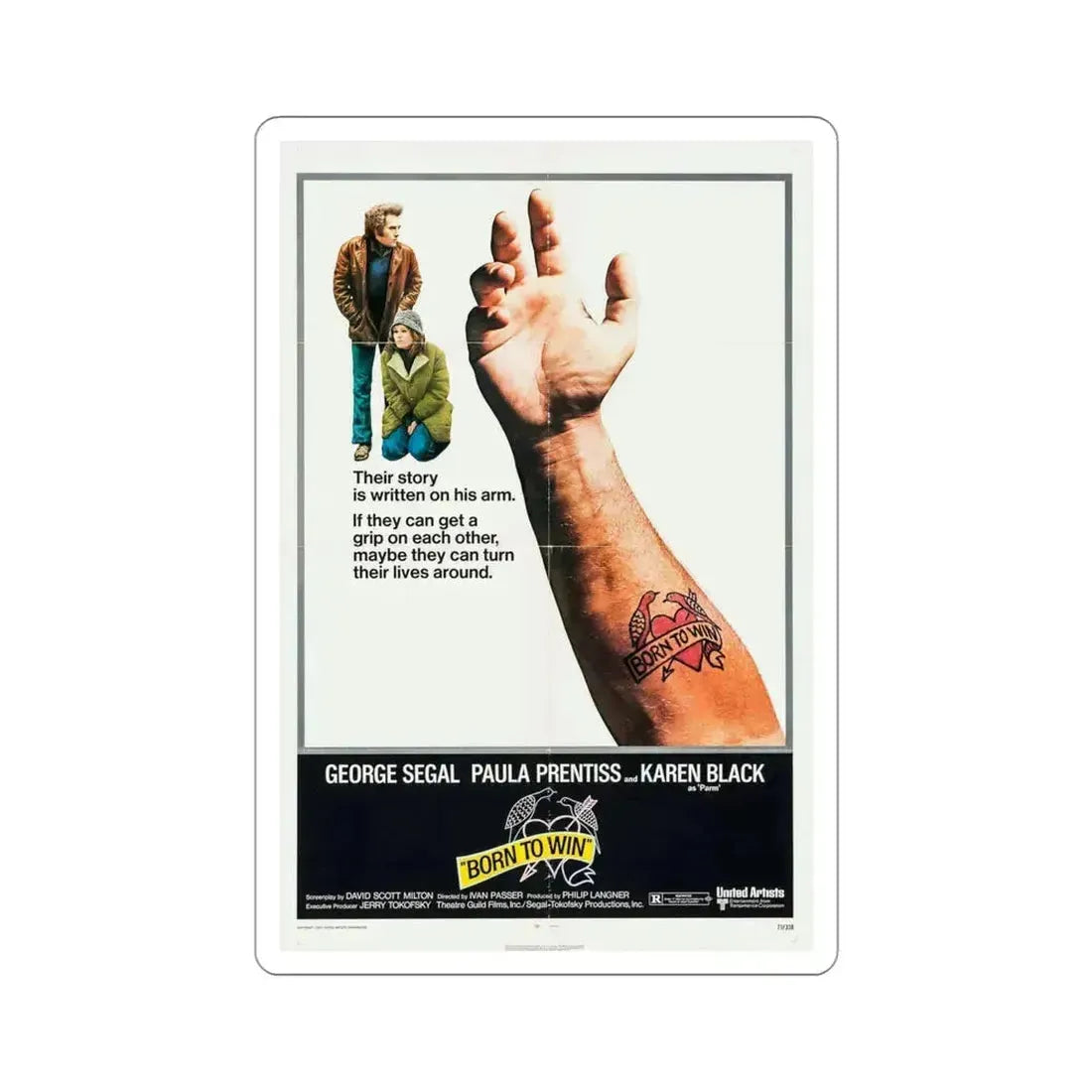 Born to Win 1971 Movie Poster STICKER Vinyl Die-Cut Decal 4 Inch - The Sticker Space