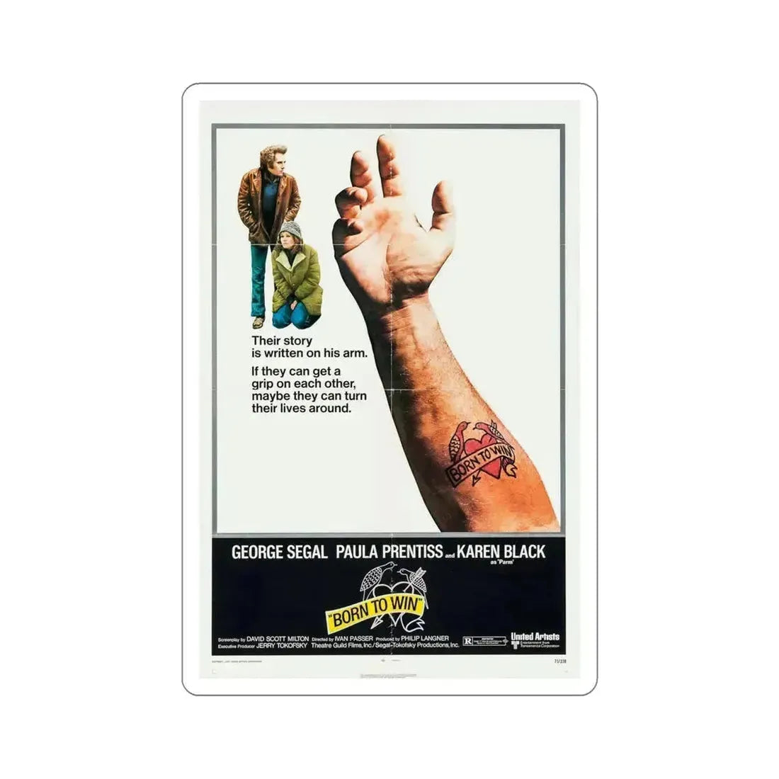 Born to Win 1971 Movie Poster STICKER Vinyl Die-Cut Decal 6 Inch - The Sticker Space