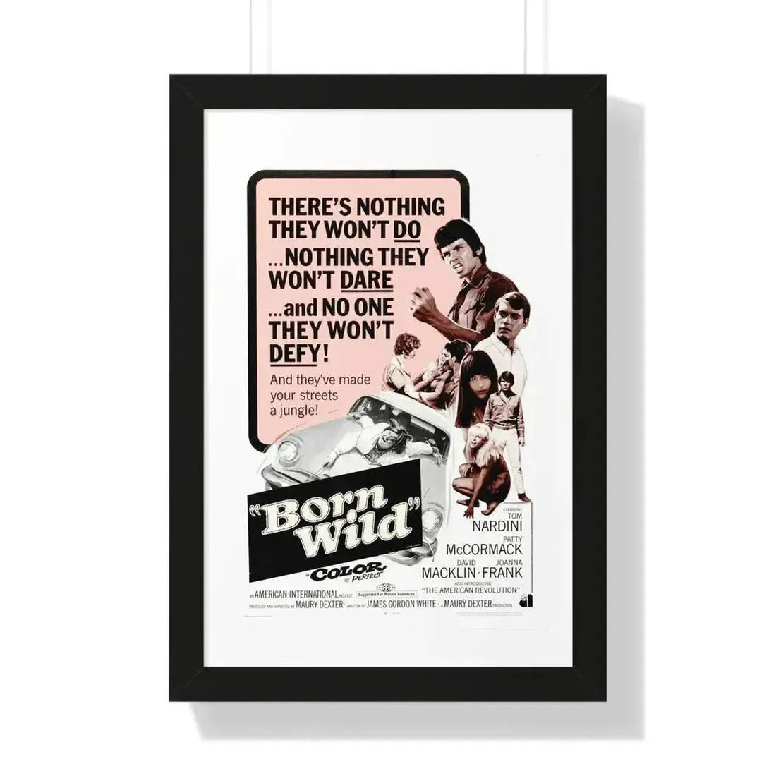 BORN WILD 1968 - Framed Movie Poster 16″ x 24″ Black - The Sticker Space