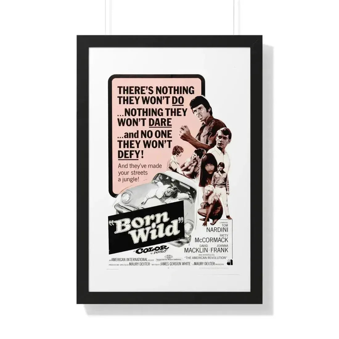 BORN WILD 1968 - Framed Movie Poster 20" x 30" Black - The Sticker Space