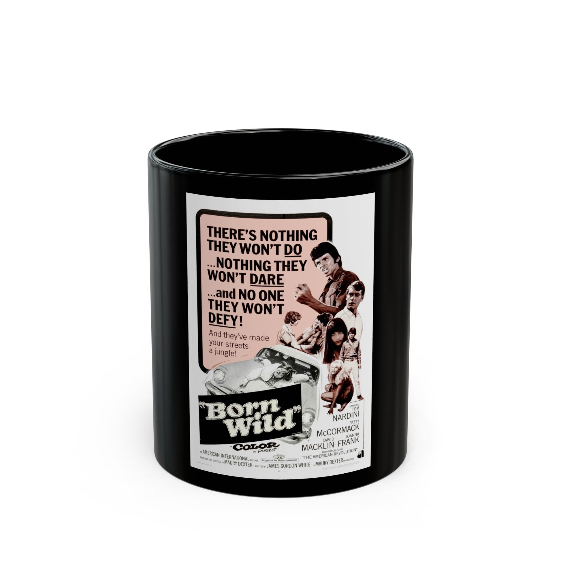 BORN WILD 1968 Movie Poster - Black Coffee Mug-11oz-The Sticker Space