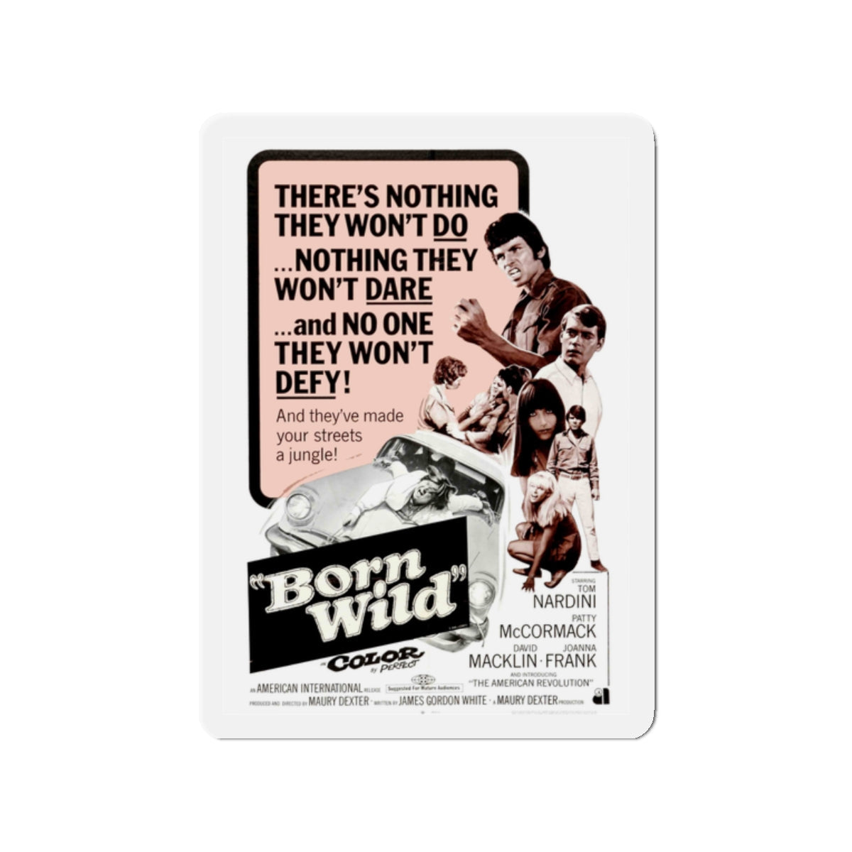 BORN WILD 1968 Movie Poster - Die-Cut Magnet-2" x 2"-The Sticker Space