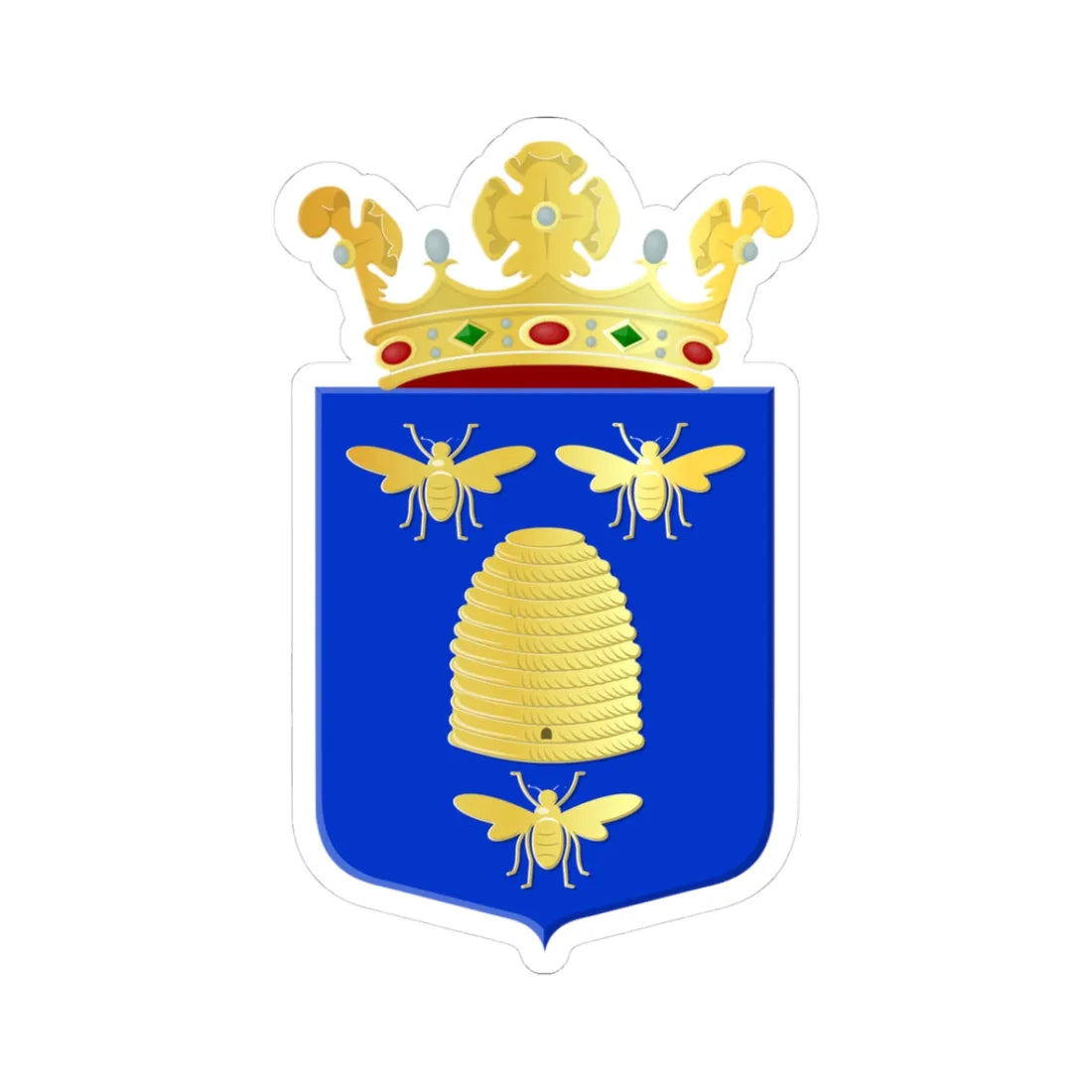 Borne wapen (Netherlands) (Coat of Arms) STICKER Vinyl Kiss-Cut Decal 3 Inch White - The Sticker Space