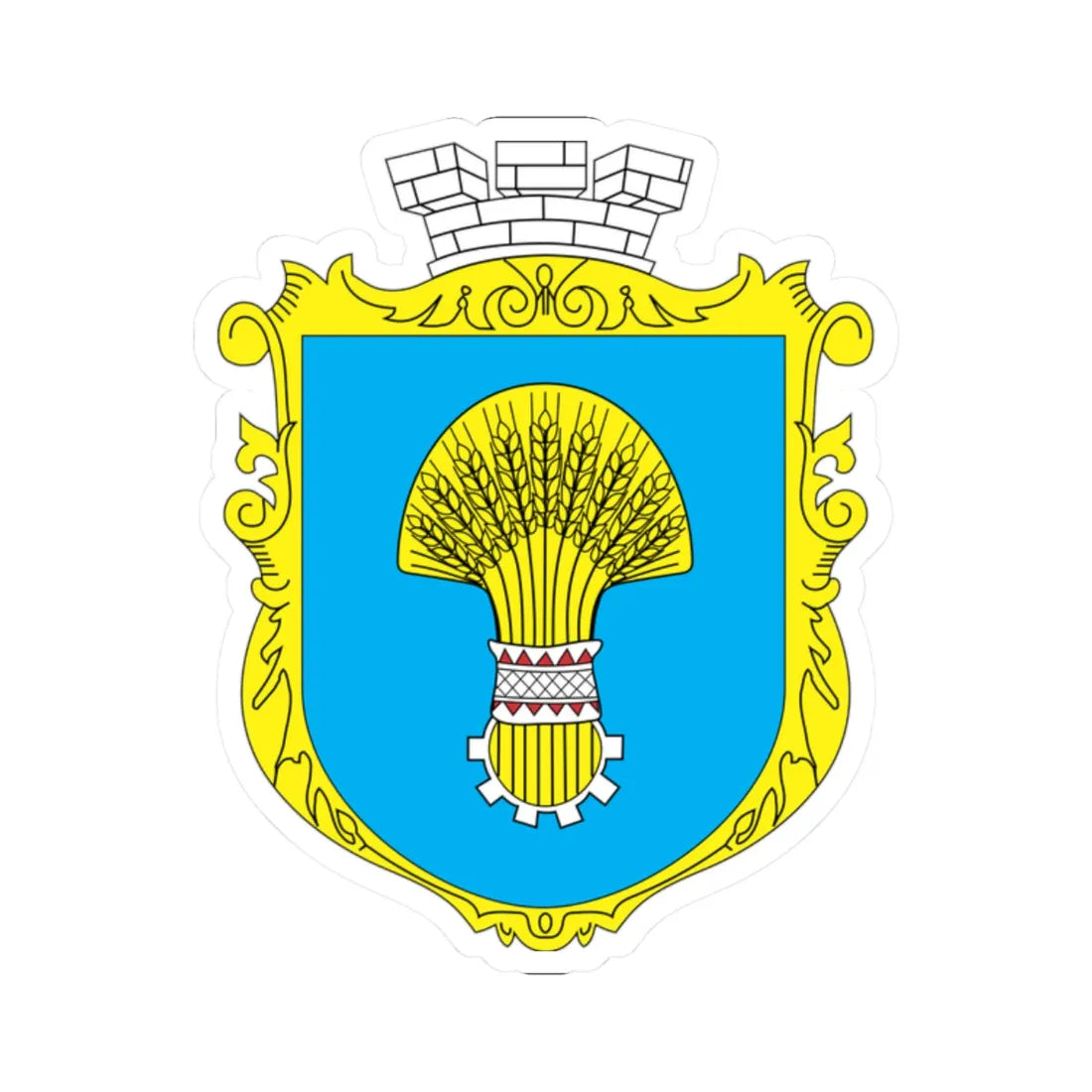 Borshchiv COA (Ukraine) (Coat of Arms) STICKER Vinyl Kiss-Cut Decal 2 Inch White - The Sticker Space
