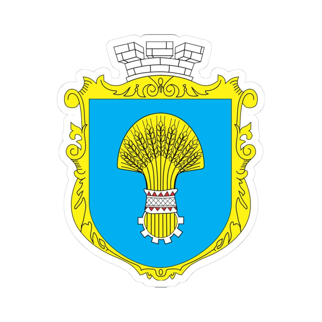 Borshchiv COA (Ukraine) (Coat of Arms) STICKER Vinyl Kiss-Cut Decal 3 Inch White - The Sticker Space
