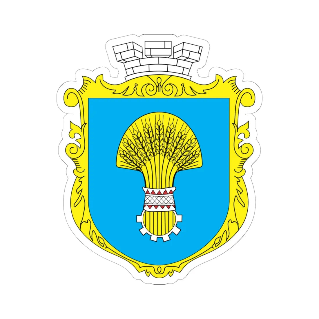 Borshchiv COA (Ukraine) (Coat of Arms) STICKER Vinyl Kiss-Cut Decal 6 Inch White - The Sticker Space
