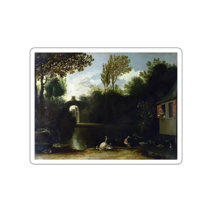 BORSSUM, Anthonie van - A Garden Scene with Waterfowl (Artwork) STICKER Vinyl Die-Cut Decal - The Sticker Space
